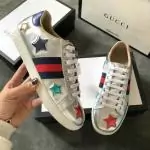 women gucci chaussures blanches chaussures de sport five stars of cowhide silver